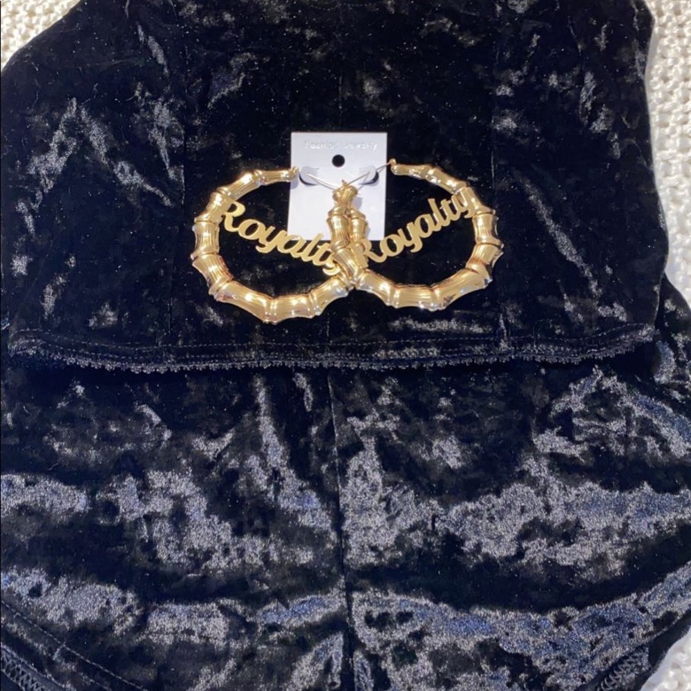 Black velvet two piece pajamas